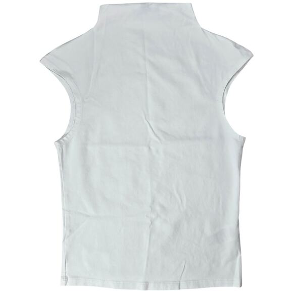 J. Crew Fitted mockneck tank top in stretch cotton blend White S BY373 - Picture 1 of 8